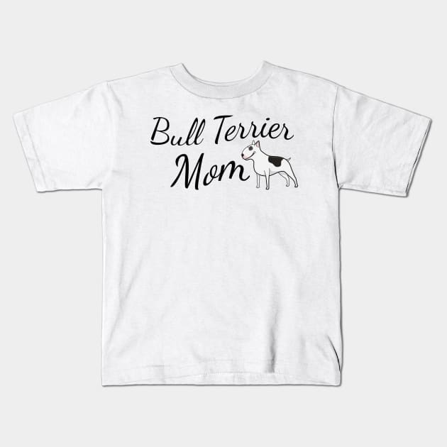 Bull Terrier Mom Kids T-Shirt by tribbledesign